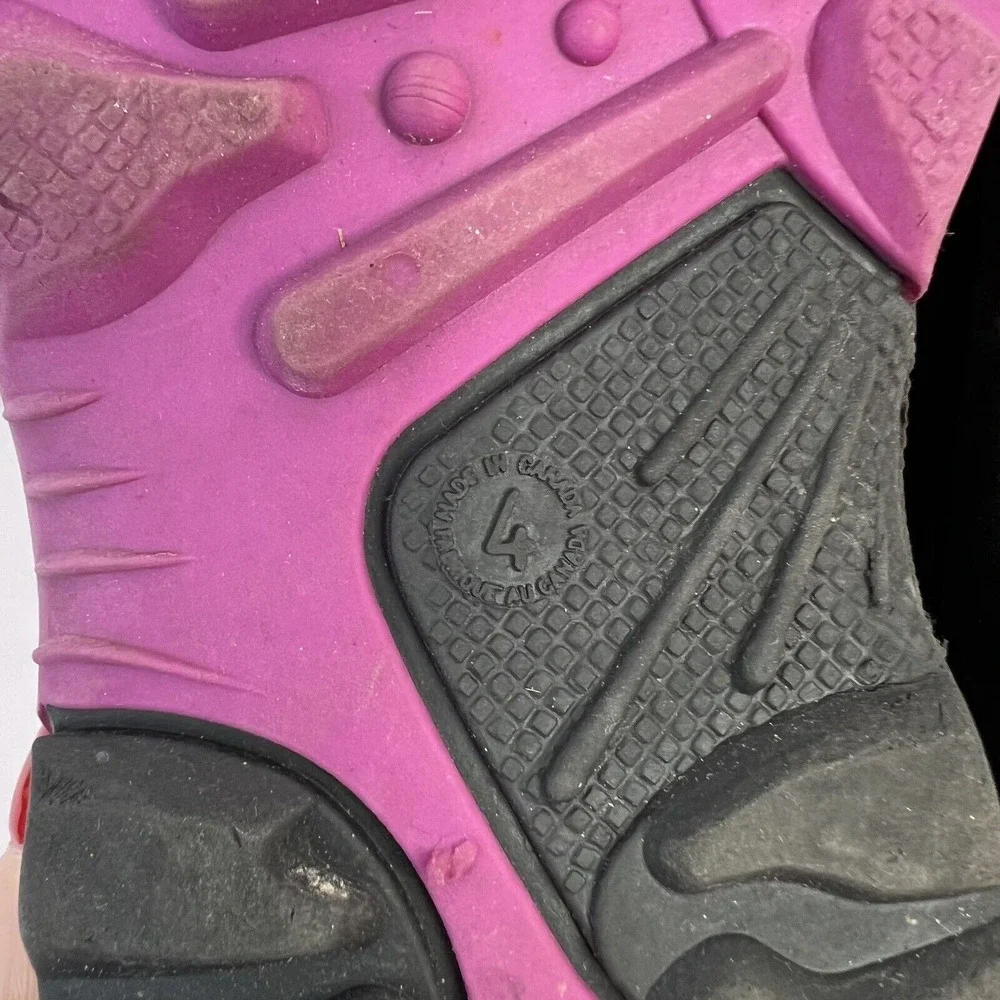 Kamik Size 4 Kids Snow Boots Pink Magenta Black Waterproof Winter Outdoor